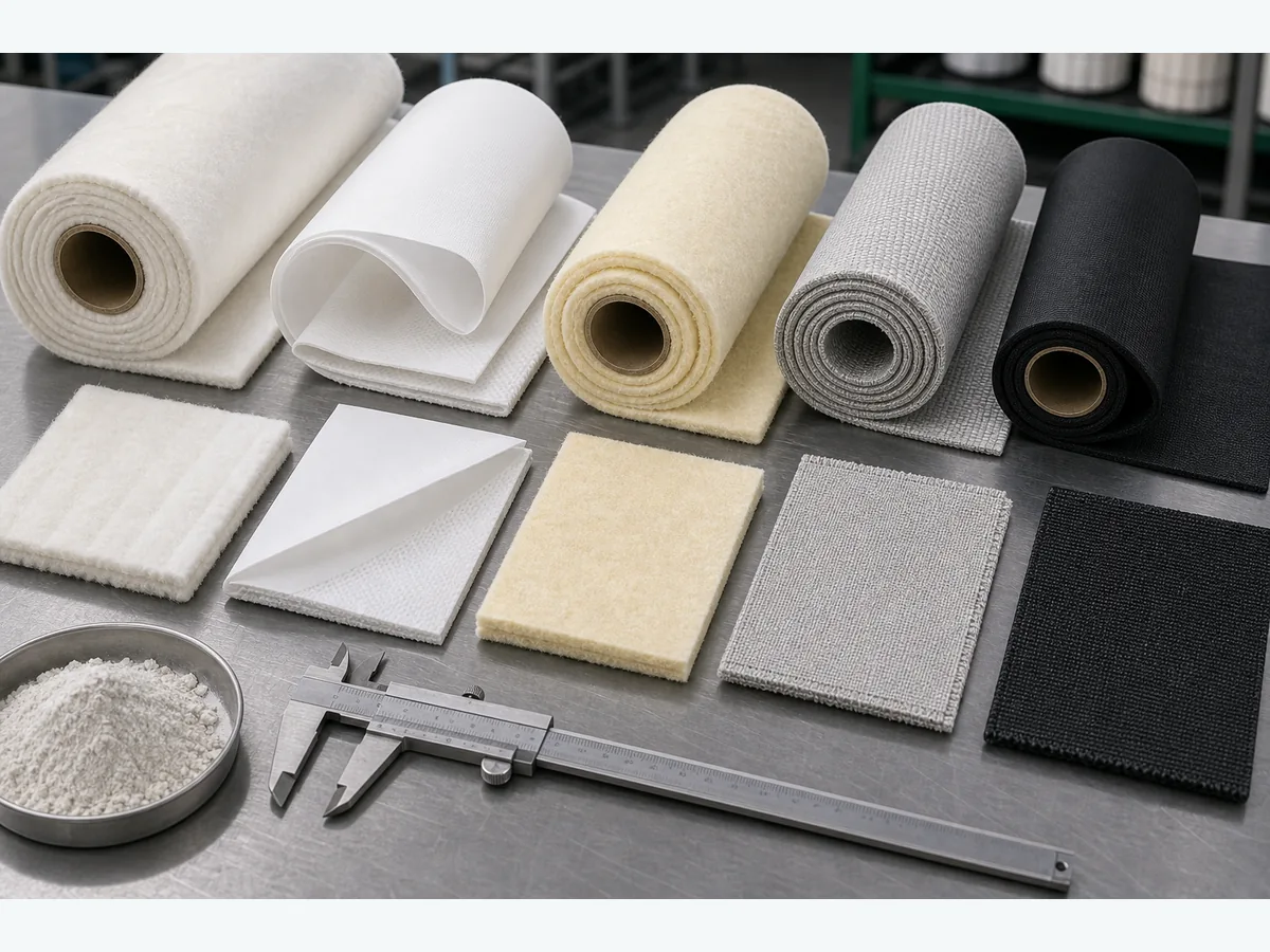 Aramid needle felt filter media roll for custom filter bags