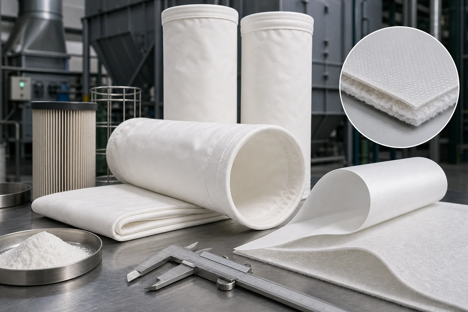 Filterschläuche mit PTFE-Membran und besonderen Oberflächen