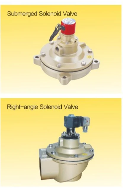 Submerged and right-angle pulse valve product forms shown in the Guanlin catalogue