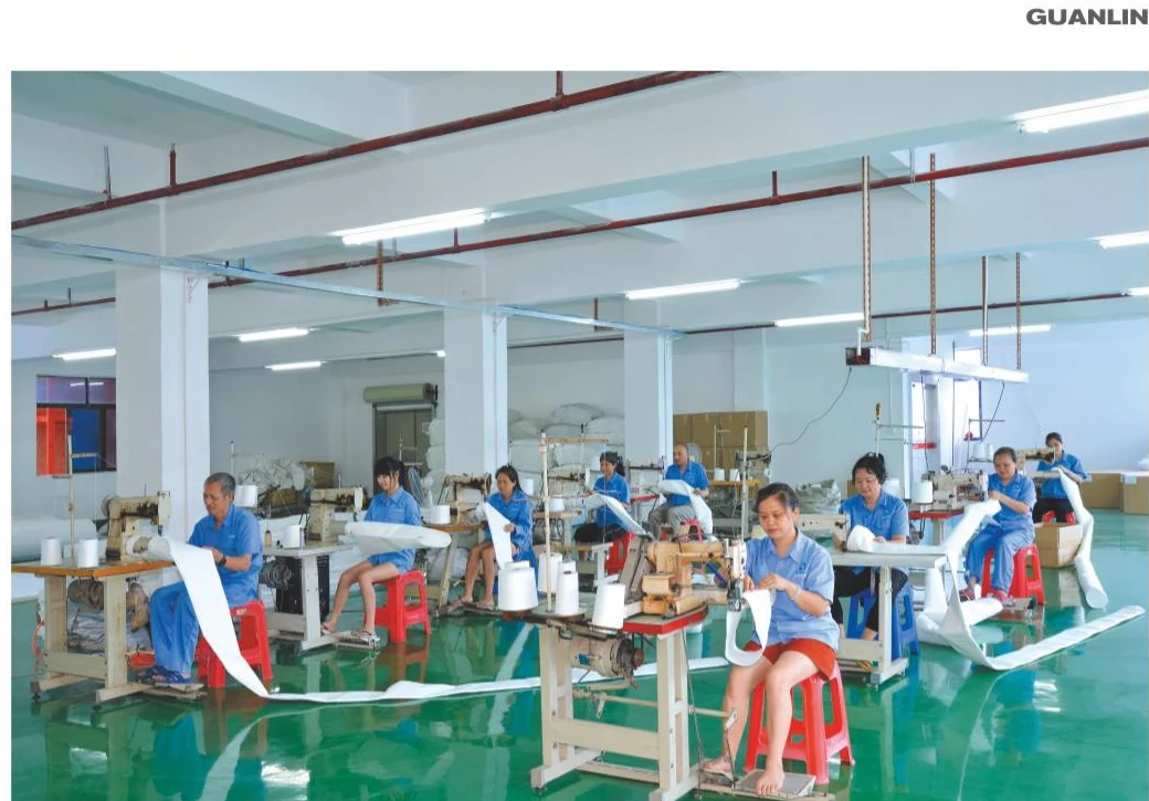Guanlin filter bag sewing workshop shown in the manufacturer catalogue